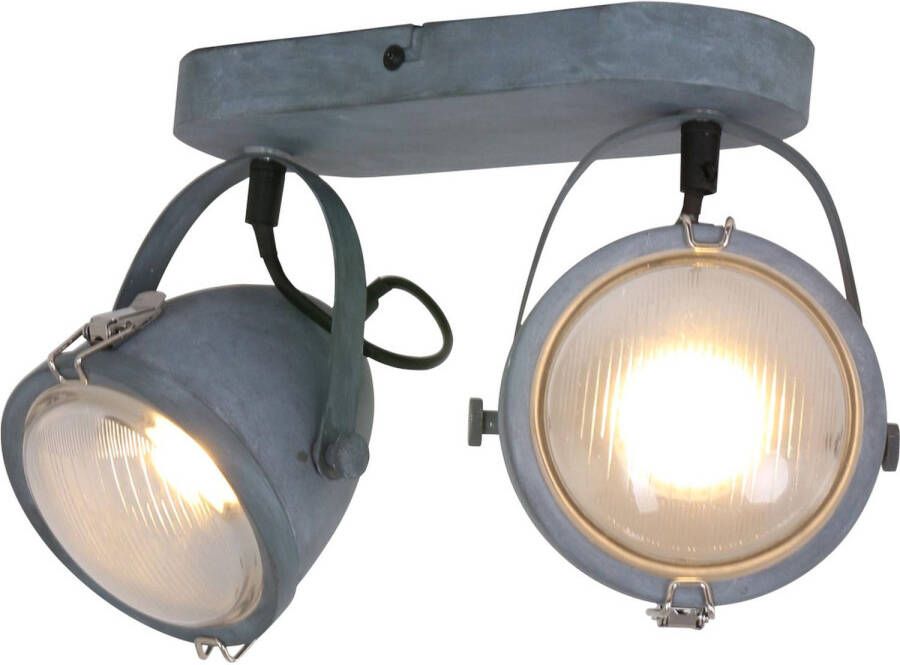 Mexlite Lightning industriele wandlamp 2-l spot medium grijs