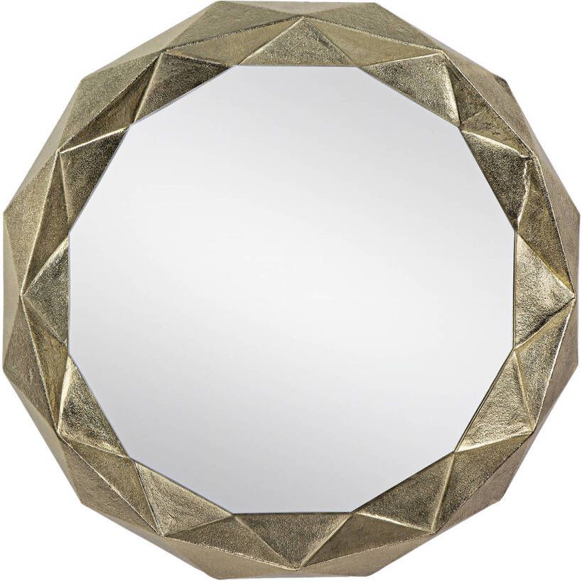 WOMO-Design Decoratieve wandspiegel goud Ø 68 cm gemaakt van glas en metalen frame van aluminium