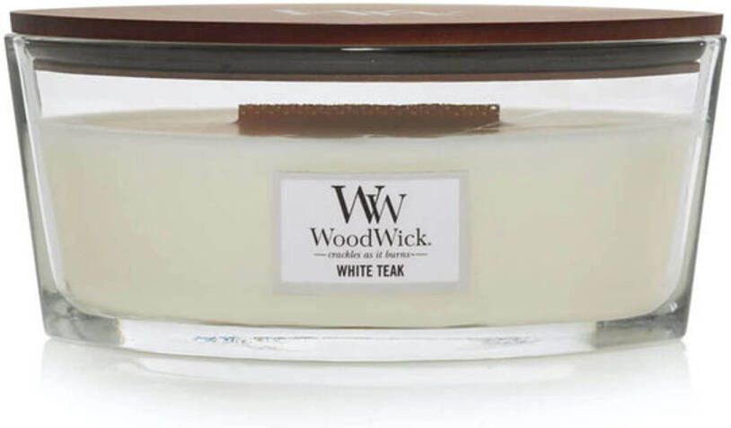 Woodwick Geurkaars Ellipse White Teak 9 cm 19 cm