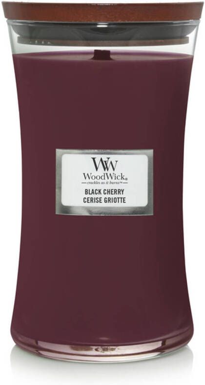 Woodwick Geurkaars Large Black Cherry 18 cm ø 10 cm