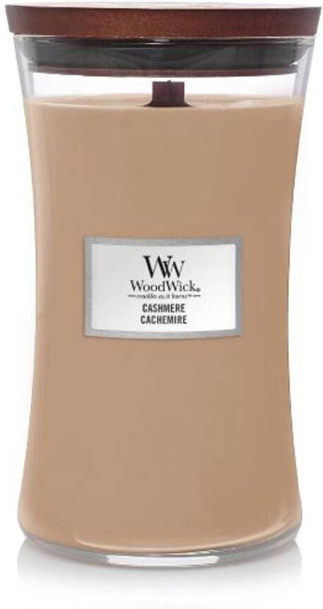 WoodWick Geurkaars Large Cashmere 18 cm | ø 10 cm