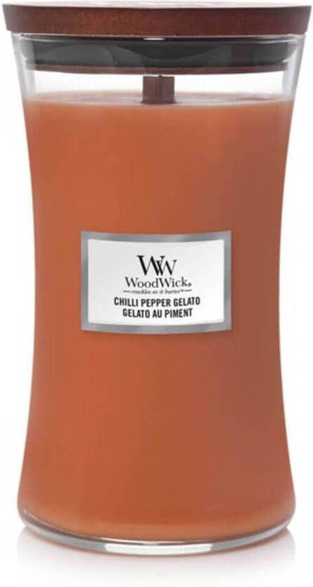 Woodwick Geurkaars Large Chilli Pepper Gelato 18 cm ø 10 cm