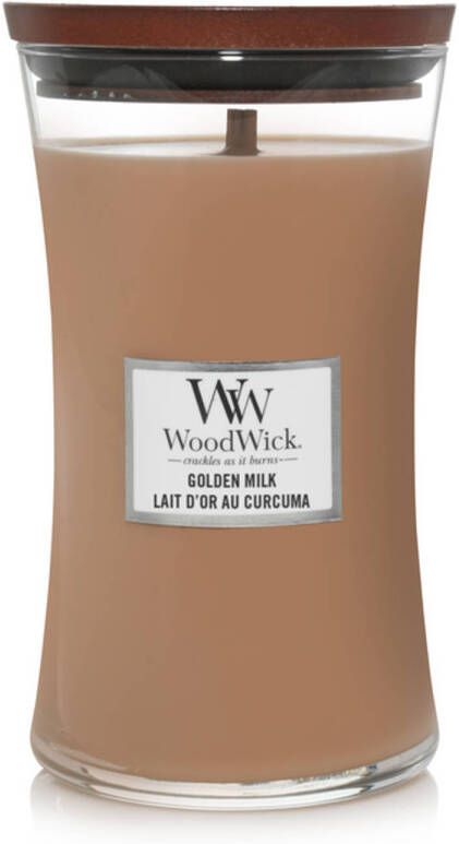 Woodwick Geurkaars Large Golden Milk 18 cm ø 10 cm