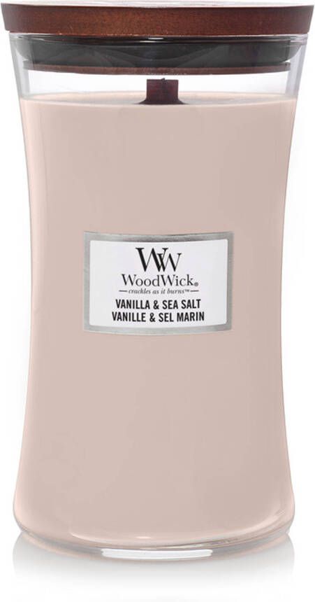 Woodwick Geurkaars Large Vanilla & Sea Salt 18 cm ø 10 cm