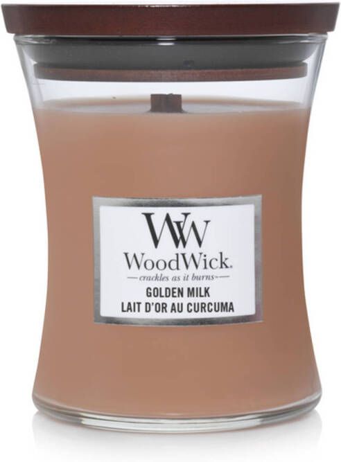 Woodwick Geurkaars Medium Golden Milk 11 cm ø 10 cm