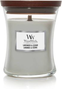 Woodwick Geurkaars Medium Lavender & Cedar 11 cm ø 10 cm