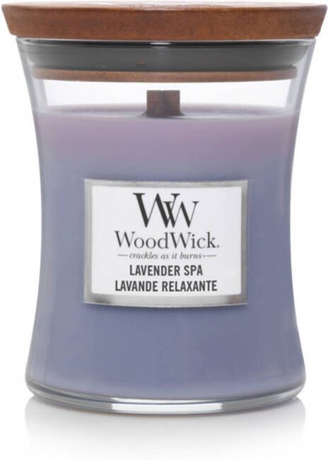 Woodwick Geurkaars Medium Lavender Spa 11 cm ø 10 cm