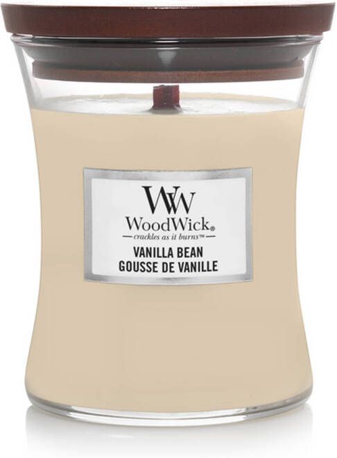 Woodwick Geurkaars Medium Vanilla Bean 11 cm ø 10 cm