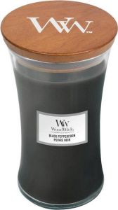 Woodwick Large Hourglass geurkaars Black Peppercorn Tot 130 branduren