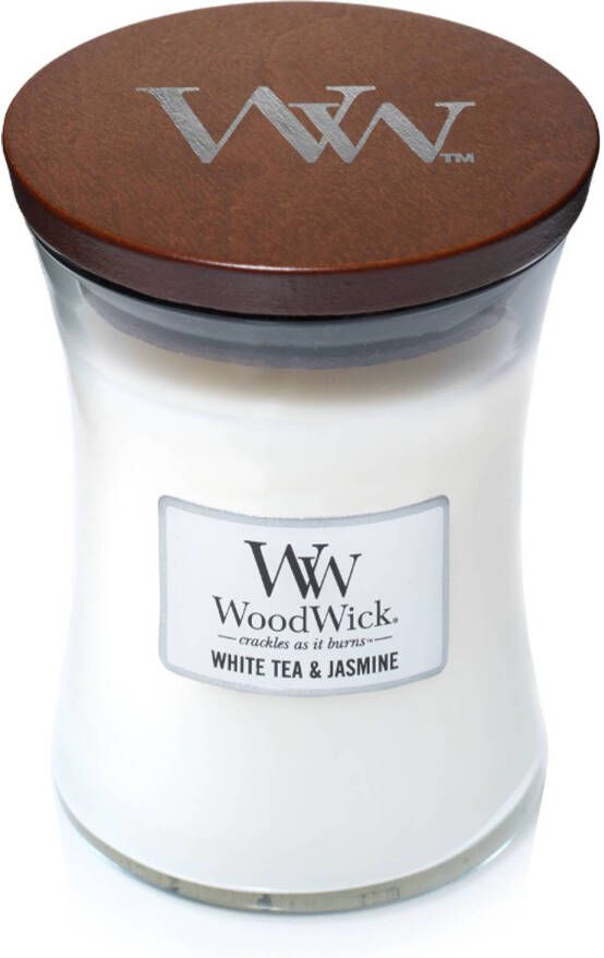 Woodwick WW White Tea & Jasmine Medium Candle