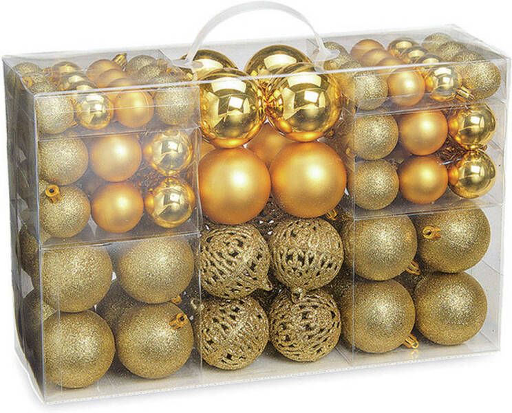 Wurm 100x stuks kunststof kerstballen goud 3 4 en 6 cm Kerstbal