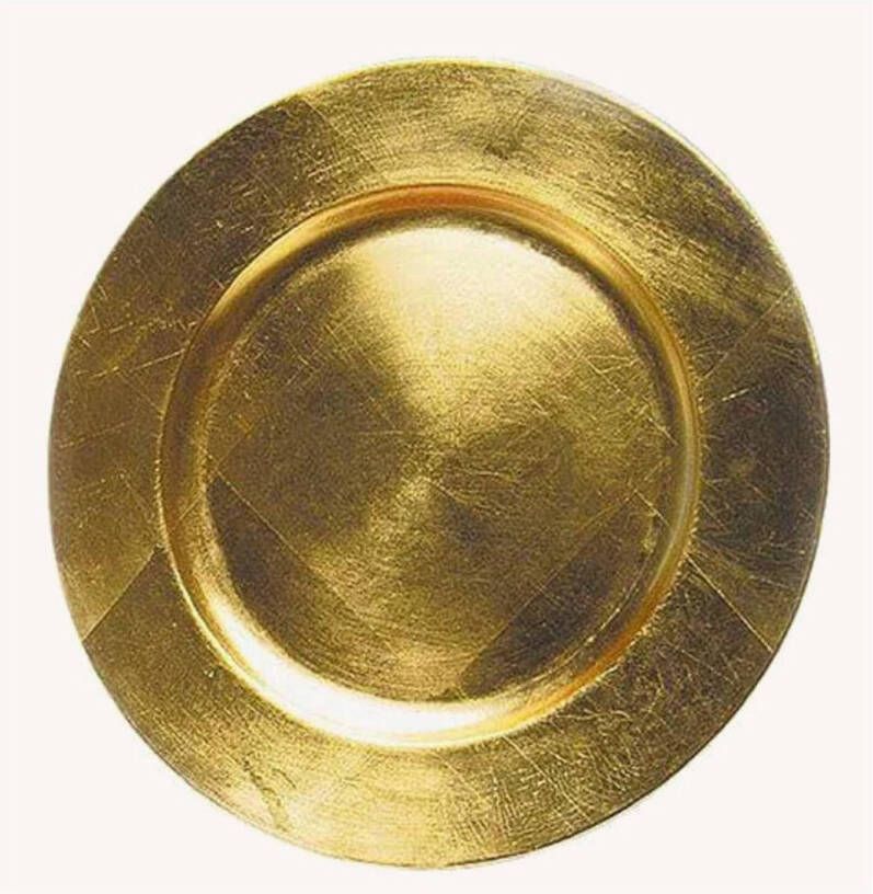 Wurm Rond kaarsenbord kaarsenplateau goud van kunststof 33 cm Kaarsenplateaus