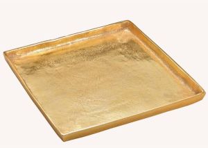 G. Wurm Kaarsenbord-plateau metaal goud vierkant 30 x 30 x 2 cm Kaarsenonderzetter Kaarsenplateaus