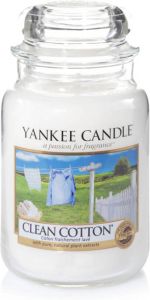 Yankee Candle Clean Cotton geurkaars Large Jar Tot 150 branduren