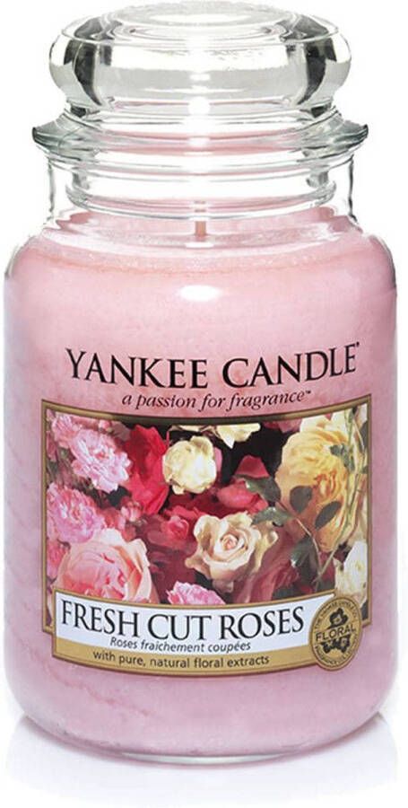 Yankee Candle Fresh Cut Roses geurkaars Large Jar Tot 150 branduren