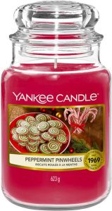 Yankee Candle Geurkaars Large Peppermint Pinwheels 17 cm ø 11 cm