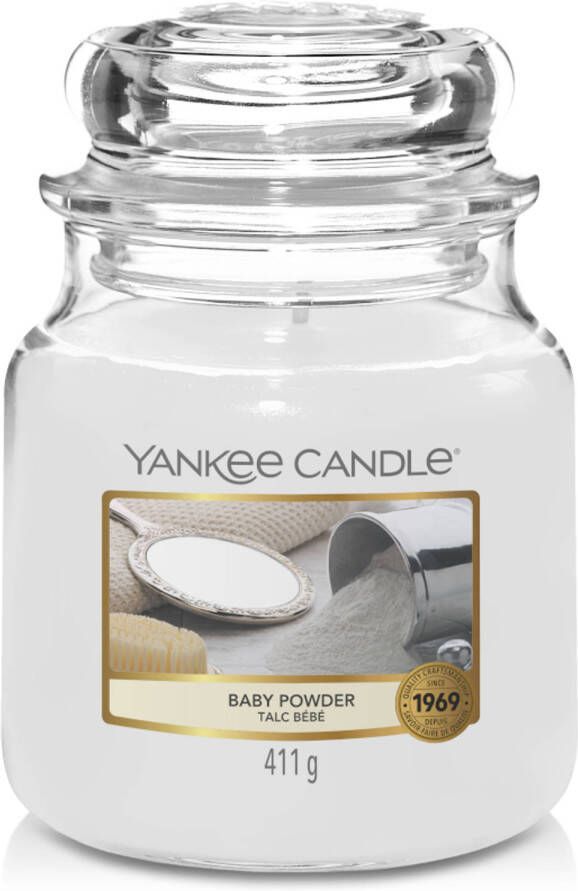 Yankee Candle Geurkaars Medium Baby Powder 13 cm ø 11 cm