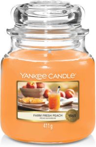 Yankee Candle Geurkaars Medium Farm Fresh Peach 13 Cm ø 11 Cm