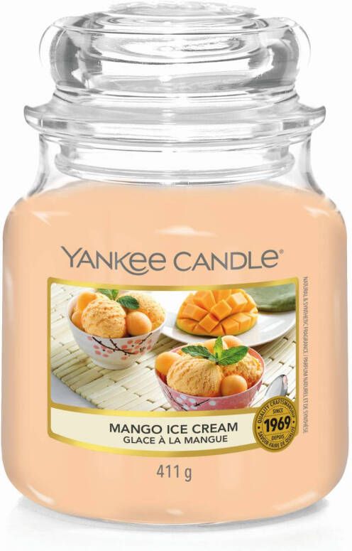 Yankee Candle Geurkaars Medium Mango Ice Cream 13 cm ø 11 cm
