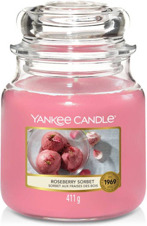 Yankee Candle Roseberry Sorbet geurkaars Medium Jar Tot 75 branduren