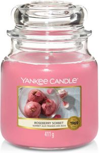 Yankee Candle Roseberry Sorbet geurkaars Medium Jar Tot 75 branduren