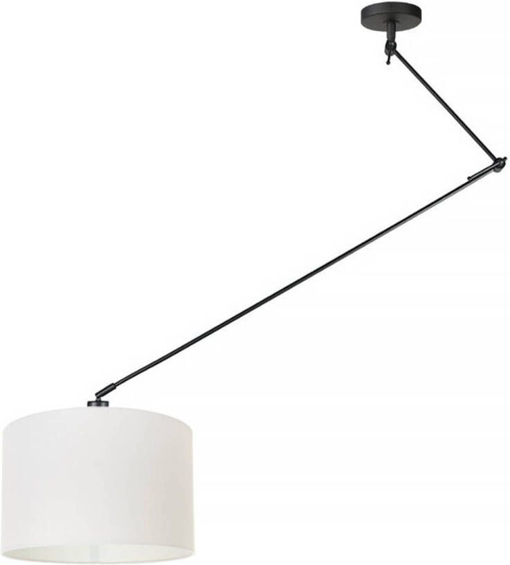 Ylumen Hanglamp Knik met witte kap Ø 40 cm zwart