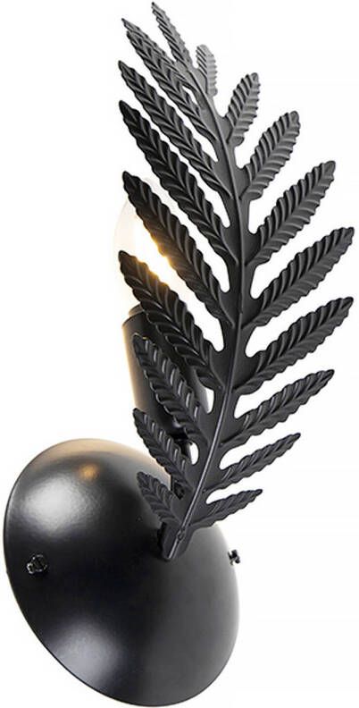 Ylumen Wandlamp Palm 1 blad H 32 cm zwart