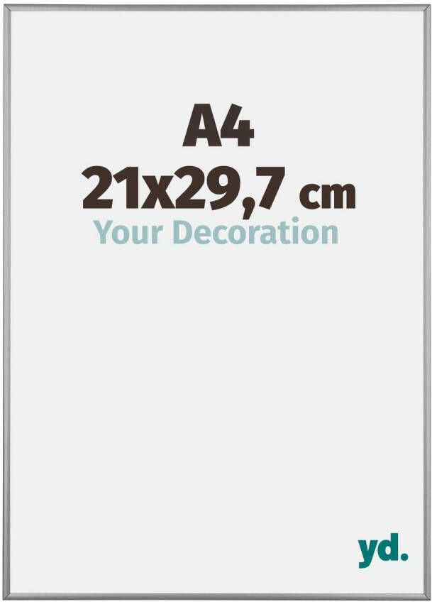Your Decoration Fotolijst 21x29 7cm A4 Platina Aluminium Kent
