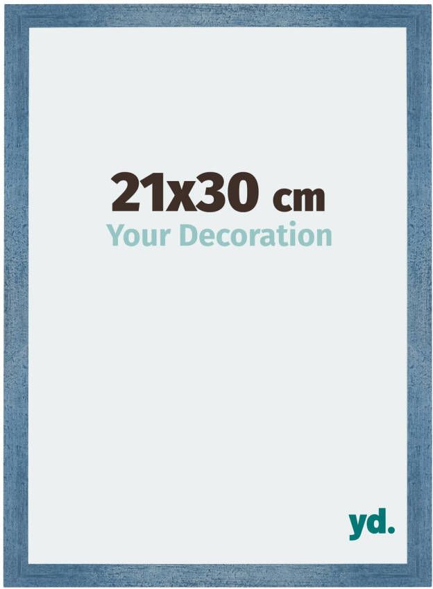 Your Decoration Fotolijst 21x30cm Helder Blauw Geveegd MDF Mura