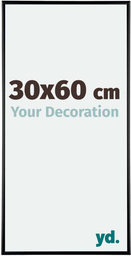 Your Decoration Fotolijst 30x60cm Zwart Hoogglans Aluminium Kent
