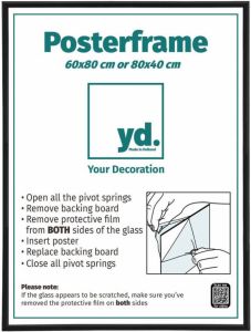 Your Decoration Posterlijst 60x80cm Zwart Mat Kunststof Paris