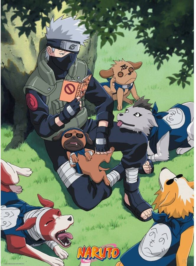 Yourdecoration ABYstyle Naruto Kakashi and dogs Poster 38x52cm