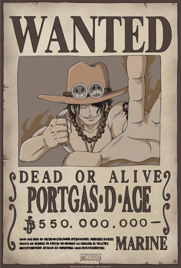 Yourdecoration ABYstyle One Piece Wanted Ace Poster 38x52cm