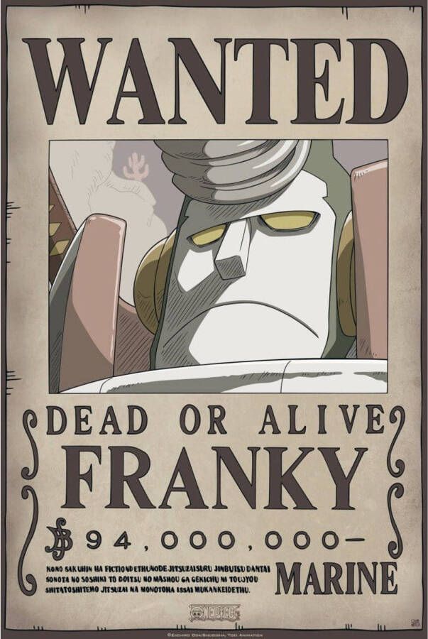 Yourdecoration ABYstyle One Piece Wanted Franky New Poster 35x52cm