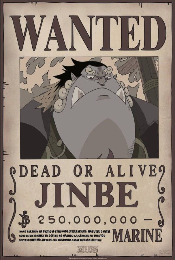 Yourdecoration ABYstyle One Piece Wanted Jinbe Poster 35x52cm