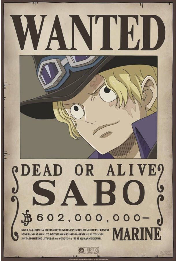 Yourdecoration ABYstyle One Piece Wanted Sabo Poster 35x52cm