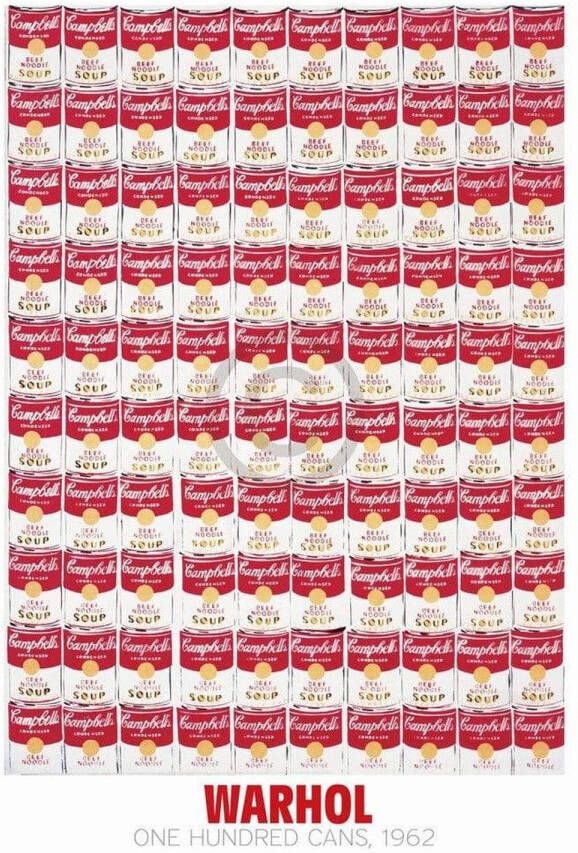 Yourdecoration Andy Warhol One Hundred Cans 1962 Kunstdruk 65x90cm