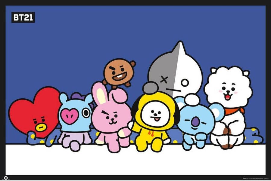 Yourdecoration GBeye BT21 Group Blue Poster 91 5x61cm