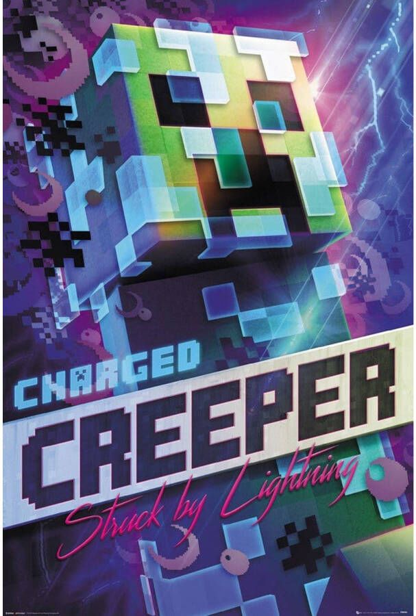 Yourdecoration GBeye Minecraft Charged Creeper Poster 61x91 5cm