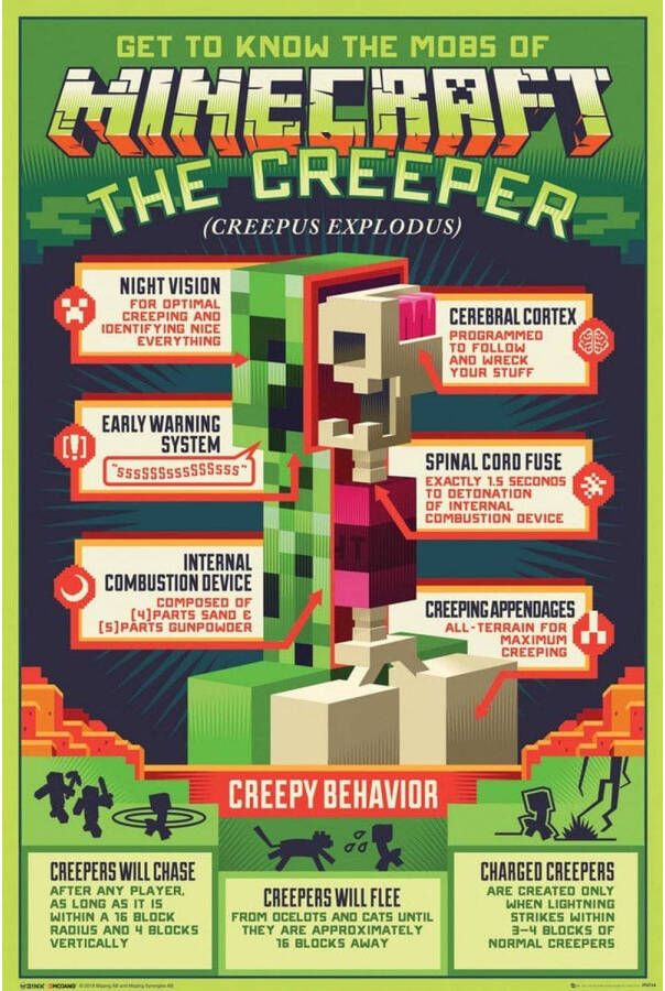 Yourdecoration GBeye Minecraft Creepy Behavior Poster 61x91 5cm