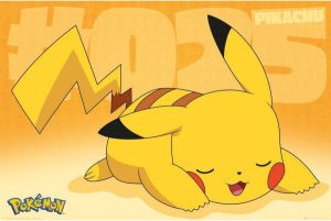 Yourdecoration Gbeye Pokemon Pikachu Asleep Poster 91 5x61cm