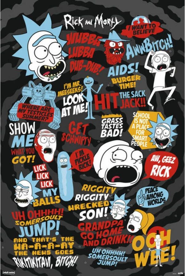 Yourdecoration Grupo Erik Rick and Morty Quotes Poster 61x91 5cm