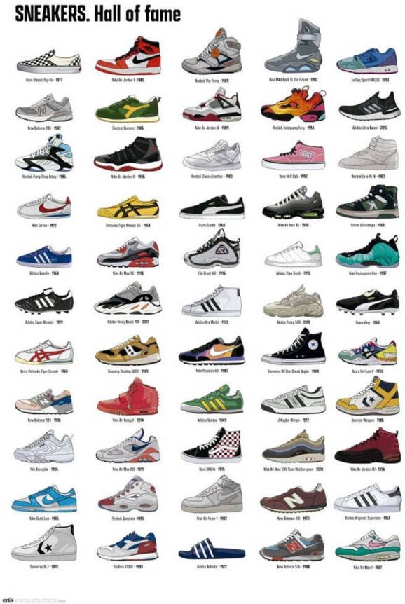 Yourdecoration Grupo Erik Sneakers Hall of Fame Poster 61x91 5cm