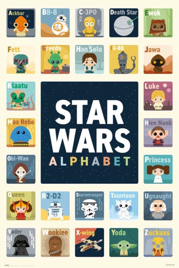 Yourdecoration Grupo Erik Star Wars Alphabet Poster 61x91 5cm