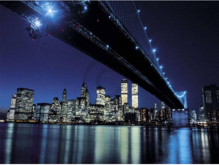 Yourdecoration Henri Silberman Brooklyn Bridge at Night Kunstdruk 80x60cm