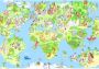 Papermoon Fotobehang Kids World Map Vlies 5 banen 250 x 180 cm (5-delig) - Thumbnail 1