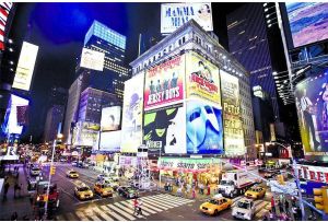 Papermoon Fotobehang New York Time Square Vlies 5 banen 250 x 180 cm (5 stuks)