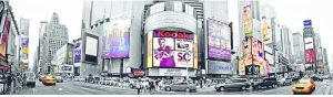 Papermoon Fotobehang New York Time Square panorama Vlies 2 banen 350 x 100 cm (2 stuks)