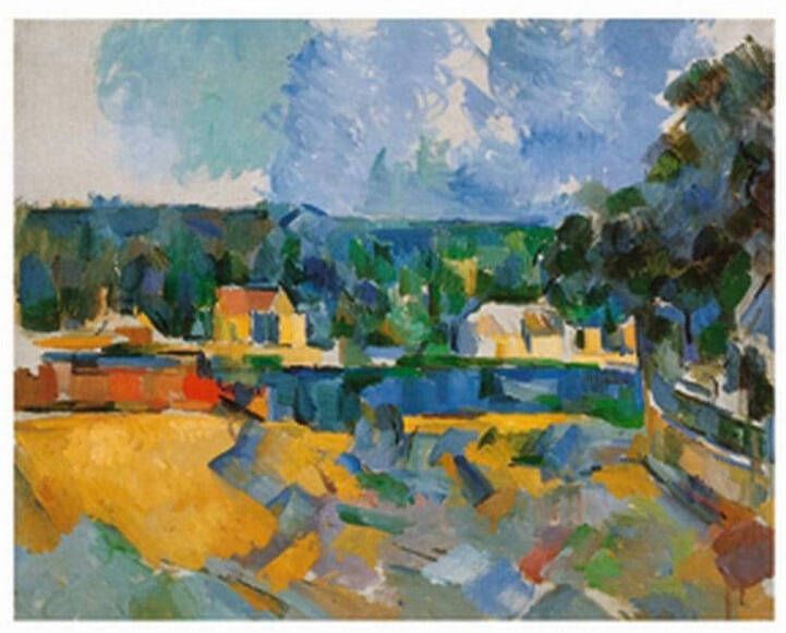 Yourdecoration Paul Cézanne Uferlandschaft Kunstdruk 71x56cm