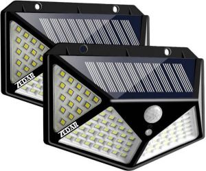 Zedar Buitenlamp met bewegingssensor op zonne energie Buitenverlichting met dag nacht sensor Solar wandlamp buiten
